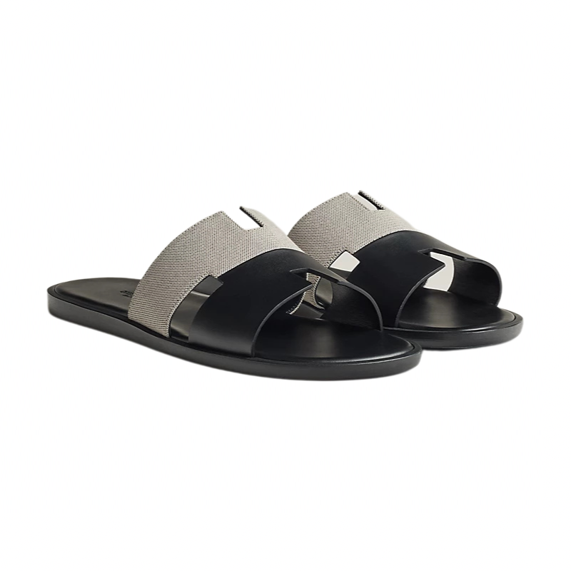 Hermès Izmir sandal black and white