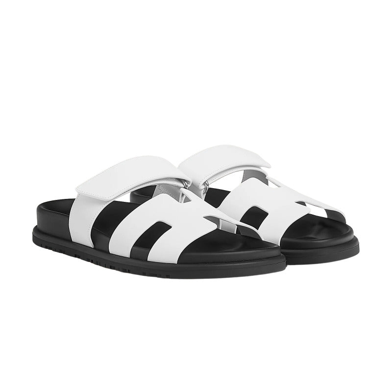 Hermes Chypre Sandals – White Palladium Hardware