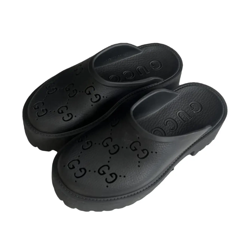 Gucci Perforated GG – Platform mules