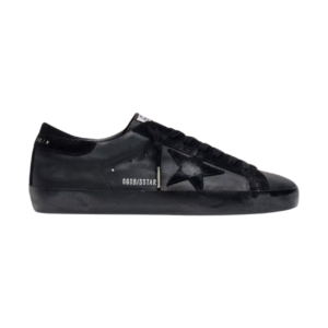 Golden Goose Men's Super-Star in black nappa with black suede star and heel tab