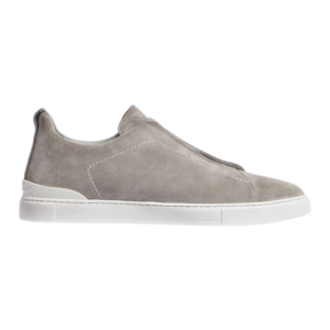Zegna Grey Mélange Suede Triple Stitch™ Sneakers